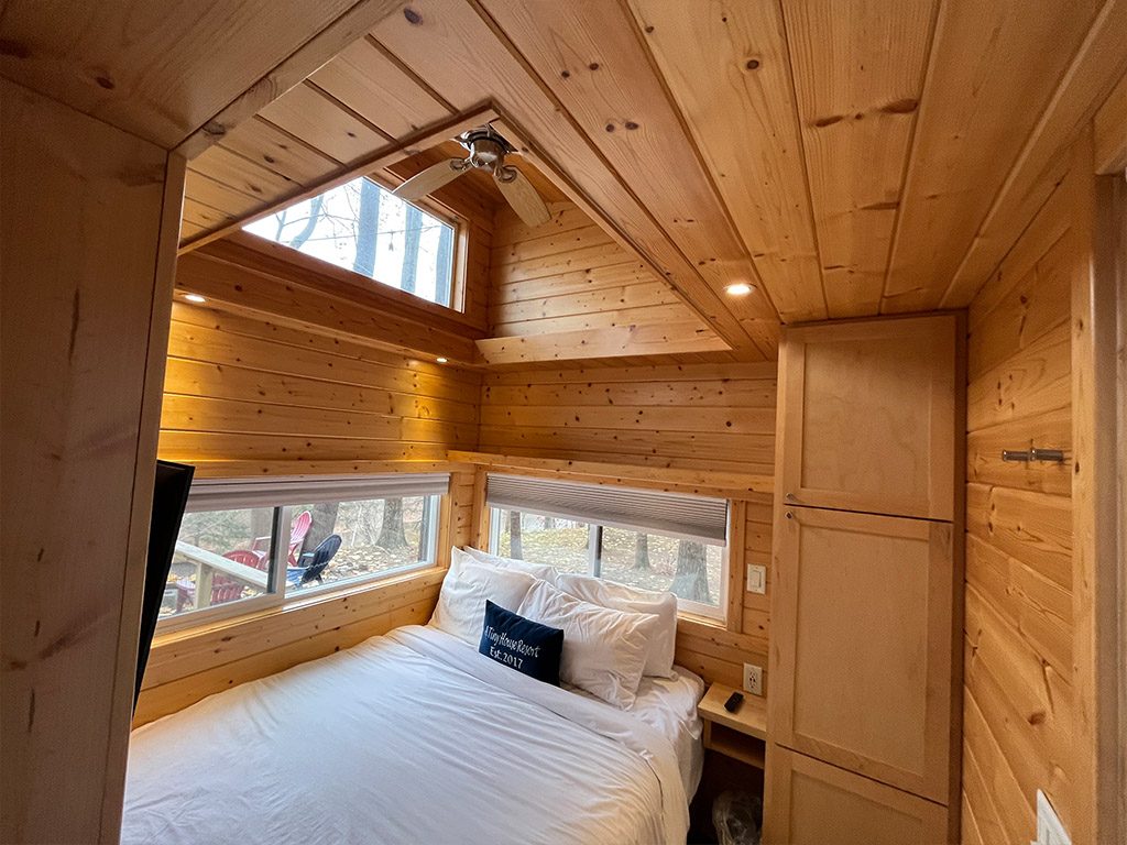Bedroom in the Flat vaulted ceiling