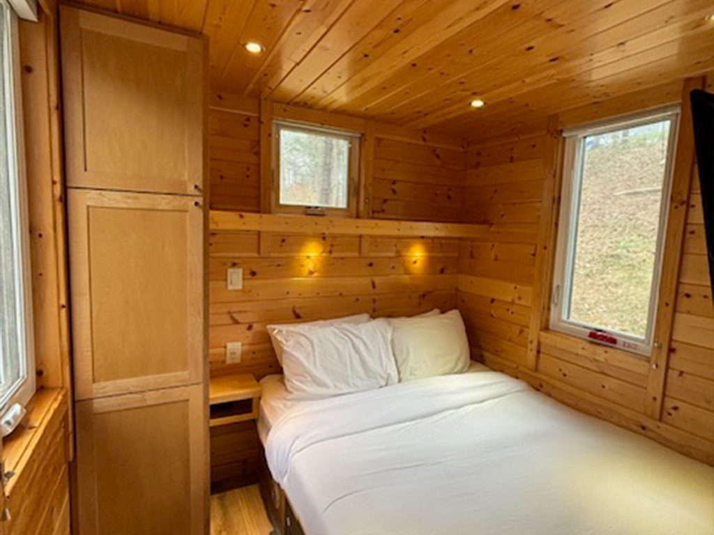 Downstairs queen bedroom in the lodge