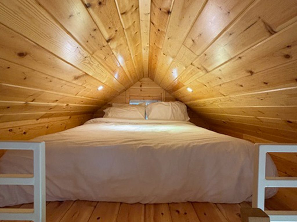 Queen loft bed in Lodge